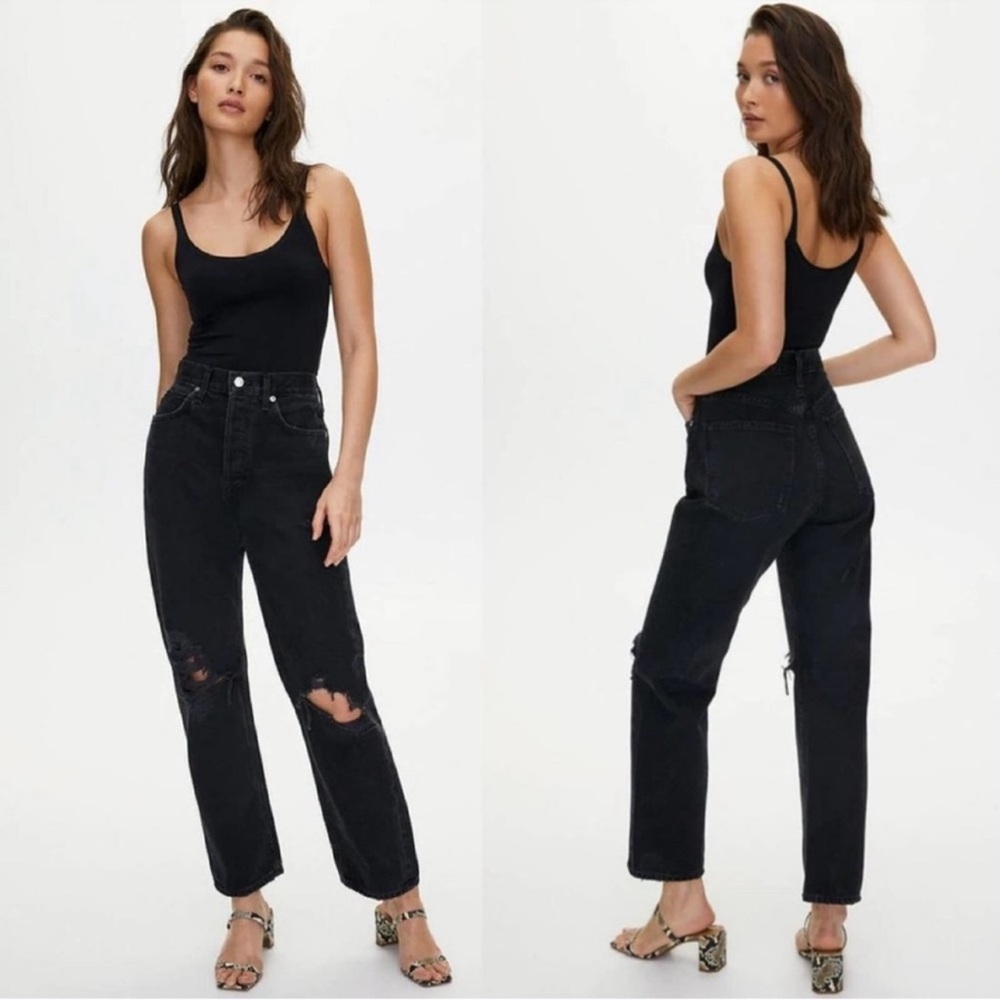 Agolde 90s Black Straight Leg Jeans